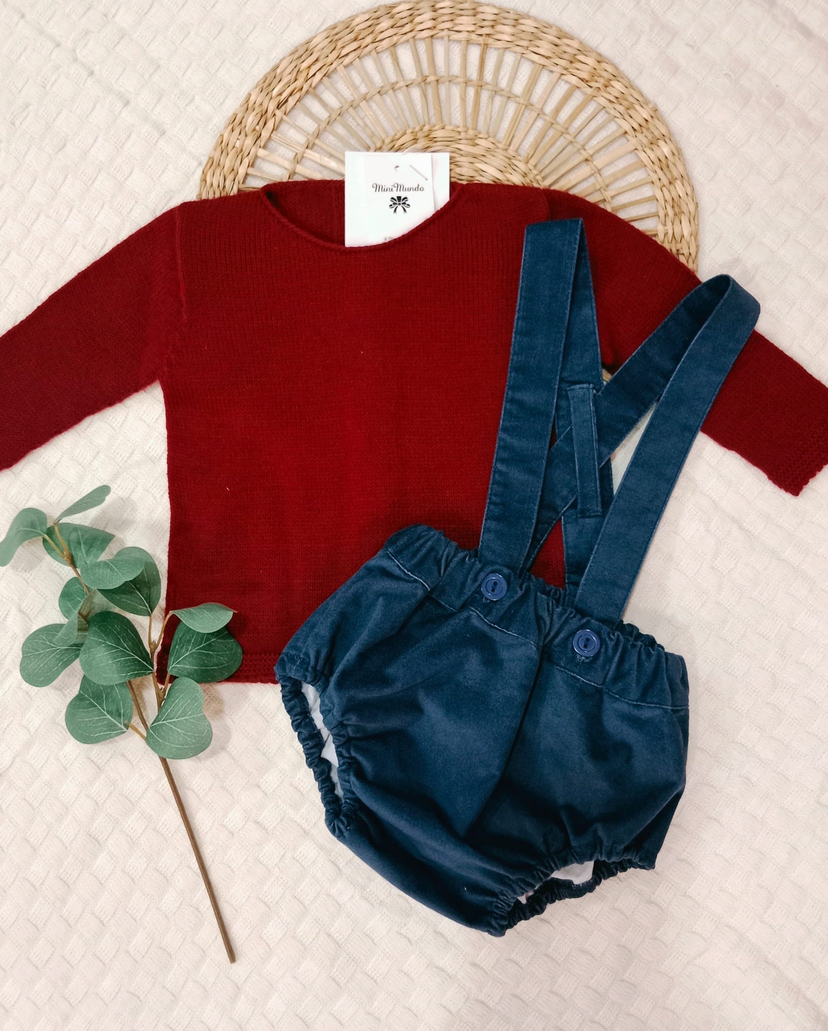 Conjunto Ranita azul+jersey burdeos