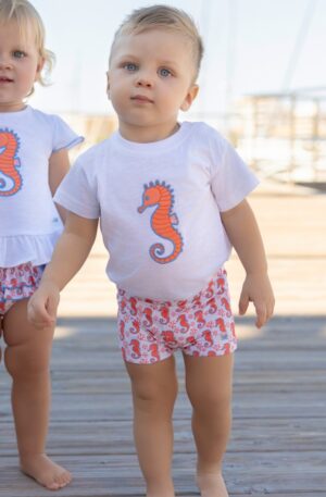 Conjunto baño niño bebé Caballito de Mar
