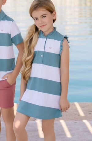 Vestido Polo Rayas Verde