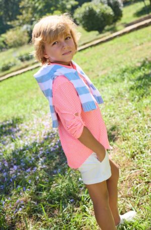 "Bike" Camisa vichy flúor manga larga