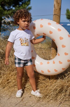 "Mini Martinica" Camiseta niño+boxer licra vichy negro